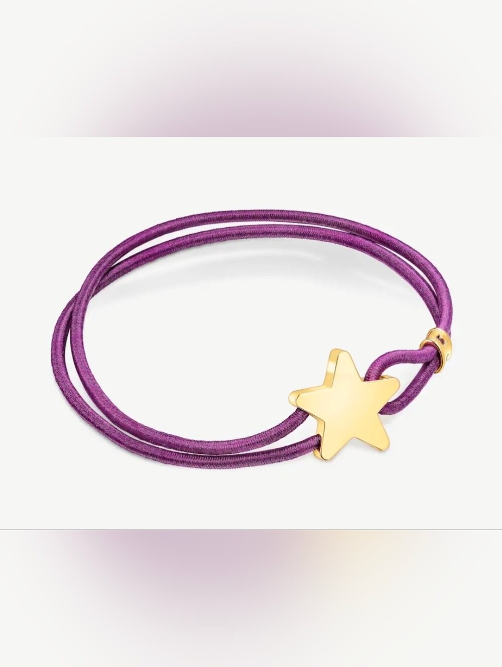 GUC TOUS Sweet Dolls Elastic Bracelet Lilac Purple Silver Gold Vermeil S925 Star